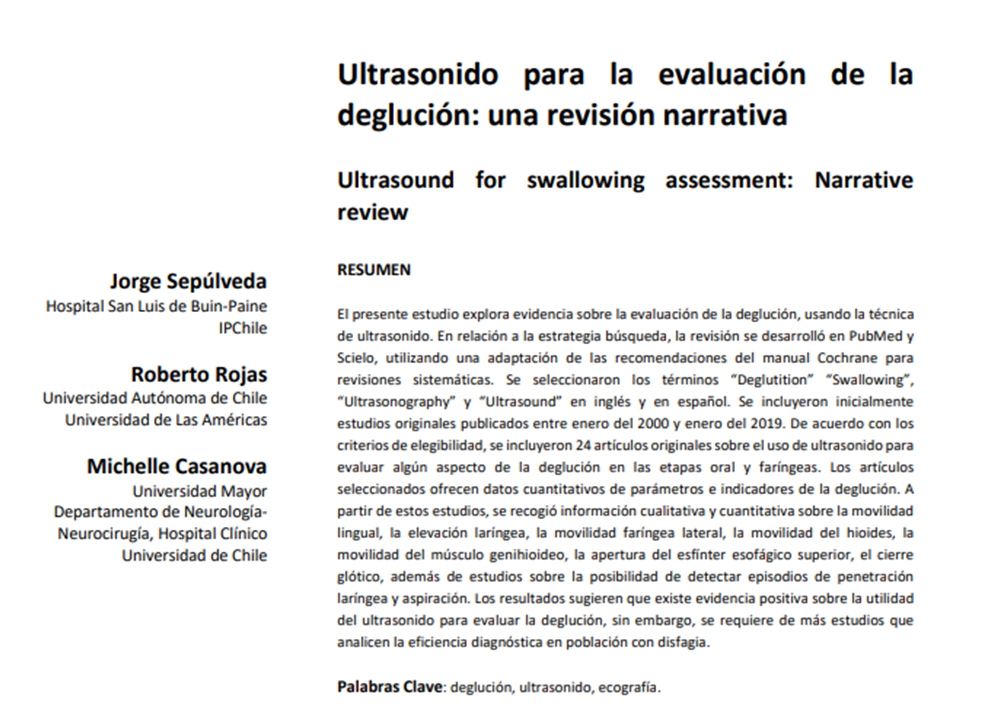 Ultrasonido para la evaluación de la  deglución: una revisión narrativa