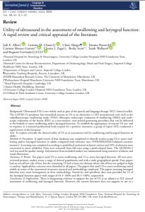 Utilidad del ultrasonido en la evaluación de deglución y función laríngea: Una revisión rápida y valoración crítica de la literatura